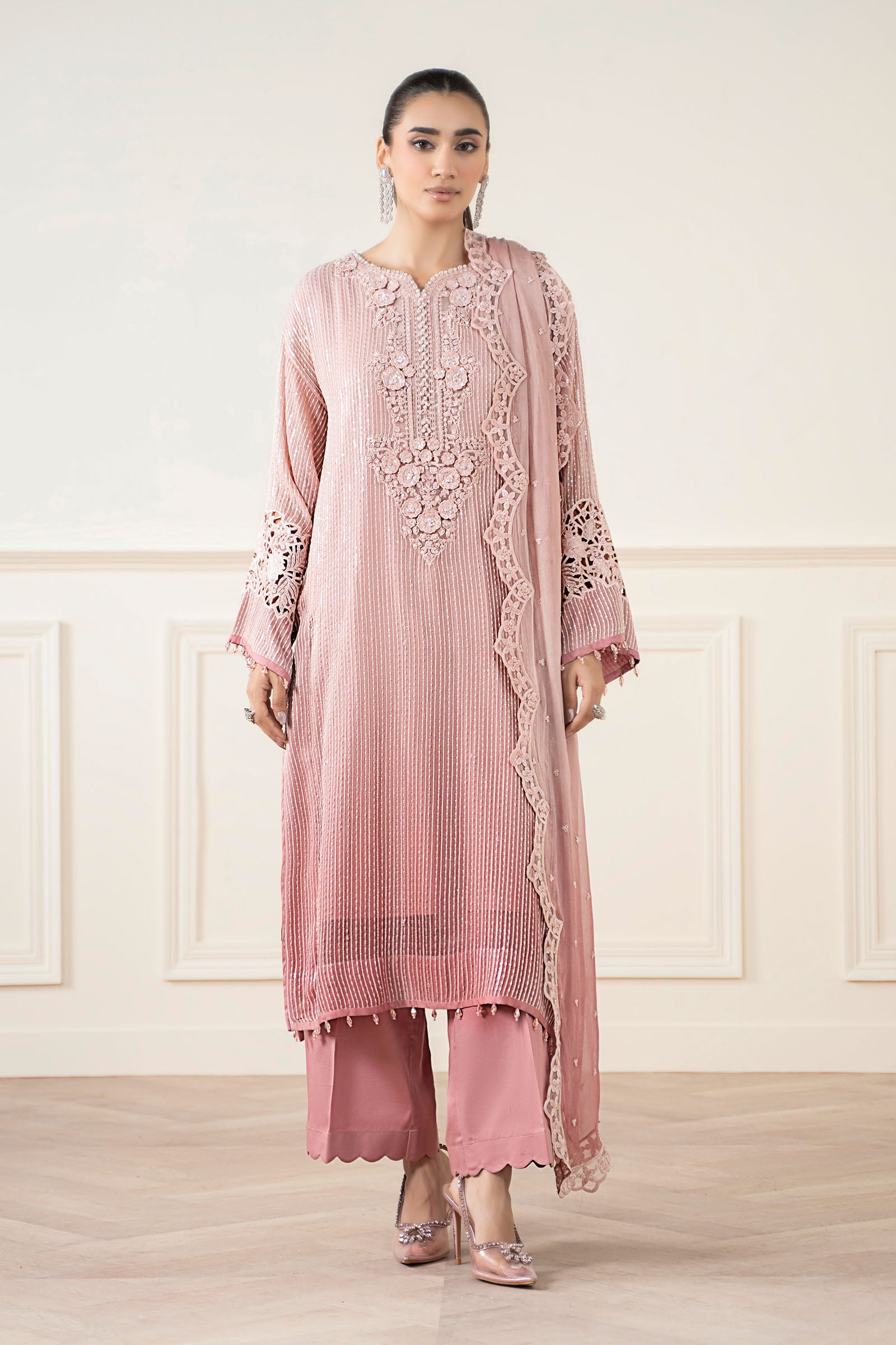 Maria B | Pre Fall 25 | Chiffon Suit 08 - Pakistani Designer Dress - by Maria B - Type : Ladies Clothes - 100% Original at Saira Sultan