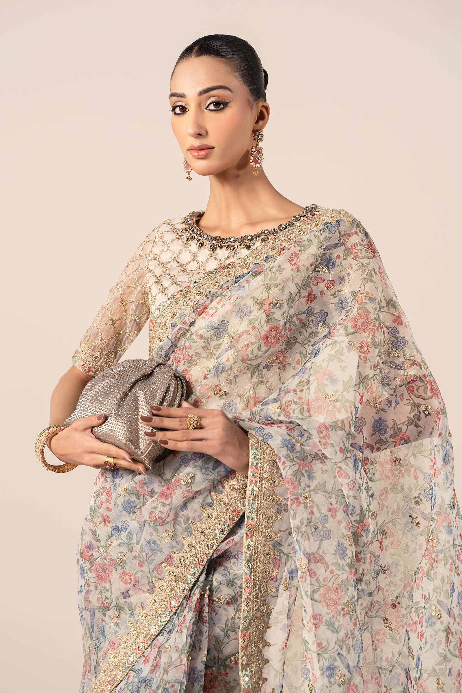 Maria B | Formal Wears | SF-EF25-08 L Beige Organza