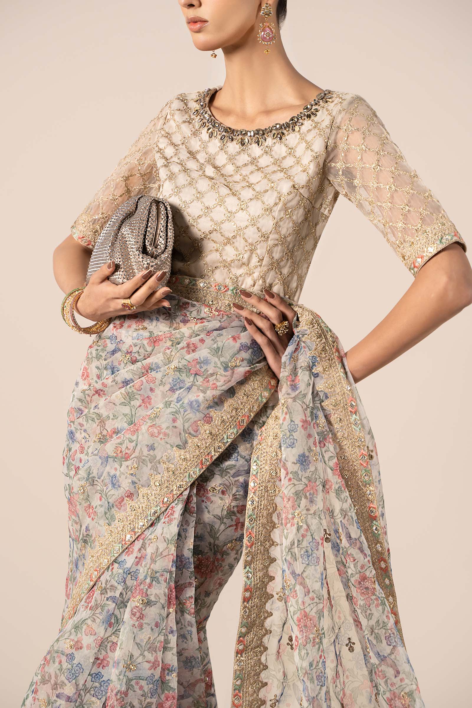 Maria B | Formal Wears | SF-EF25-08 M Beige Organza