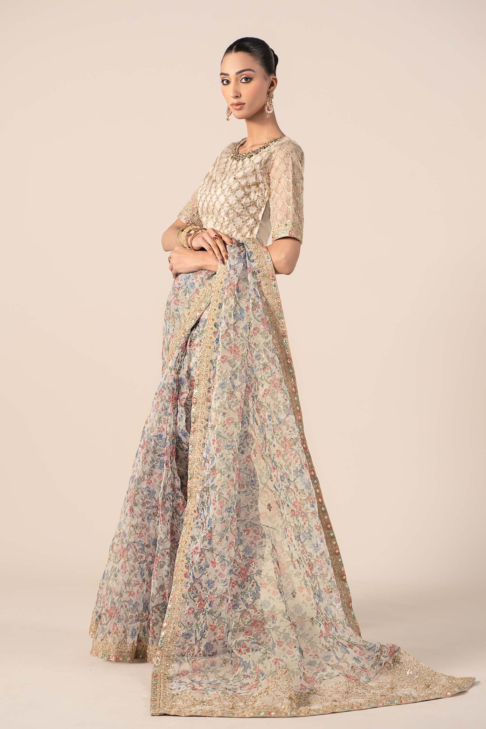 Maria B | Formal Wears | SF-EF25-08 XL Beige Organza