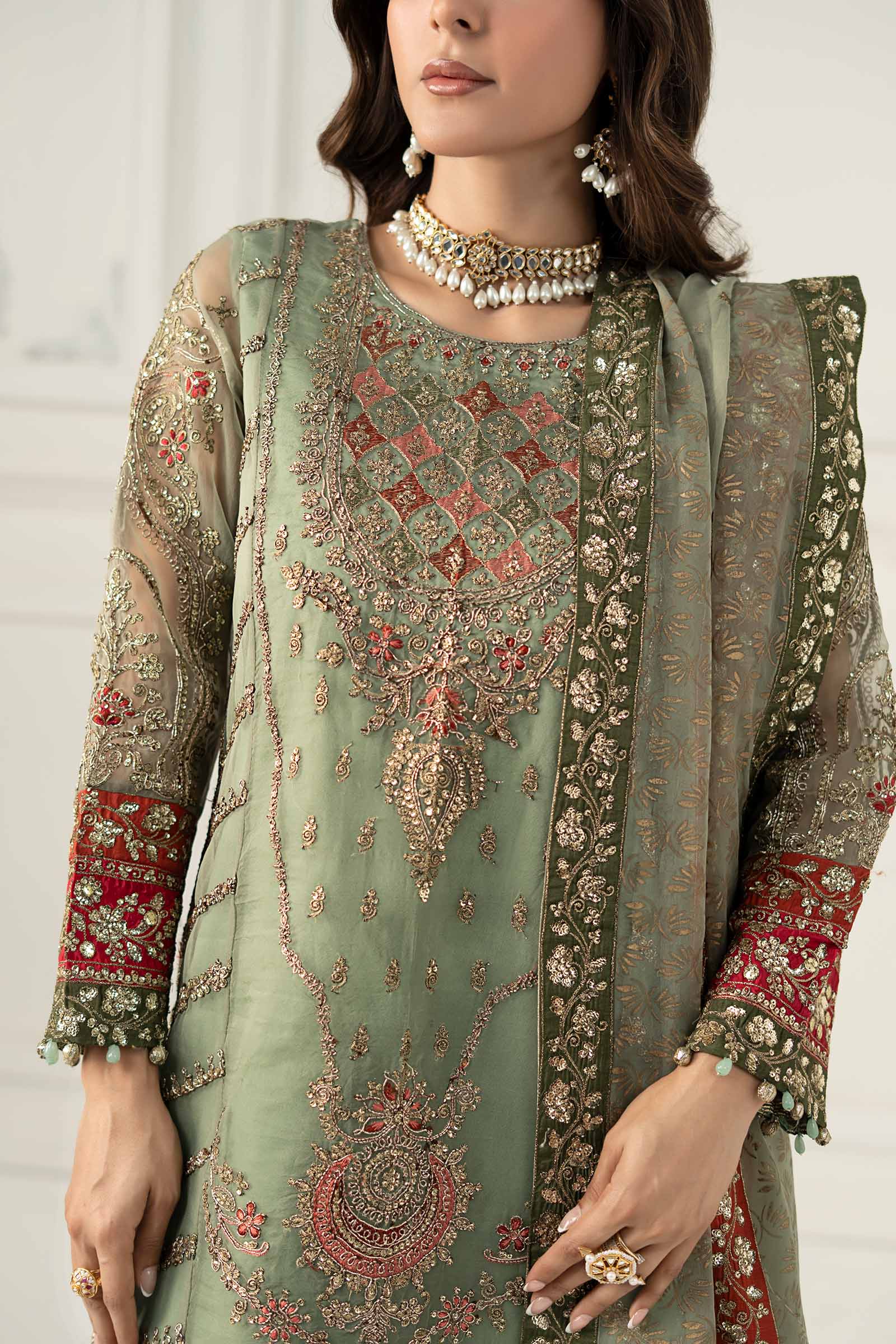 Maria B | Formal Wears | SF-EF25-28 L Sage Organza