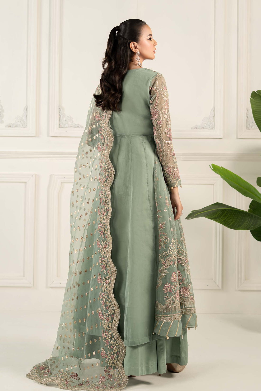 Maria B | Formal Wears | SF-EF25-40 XS Aqua Blue Organza