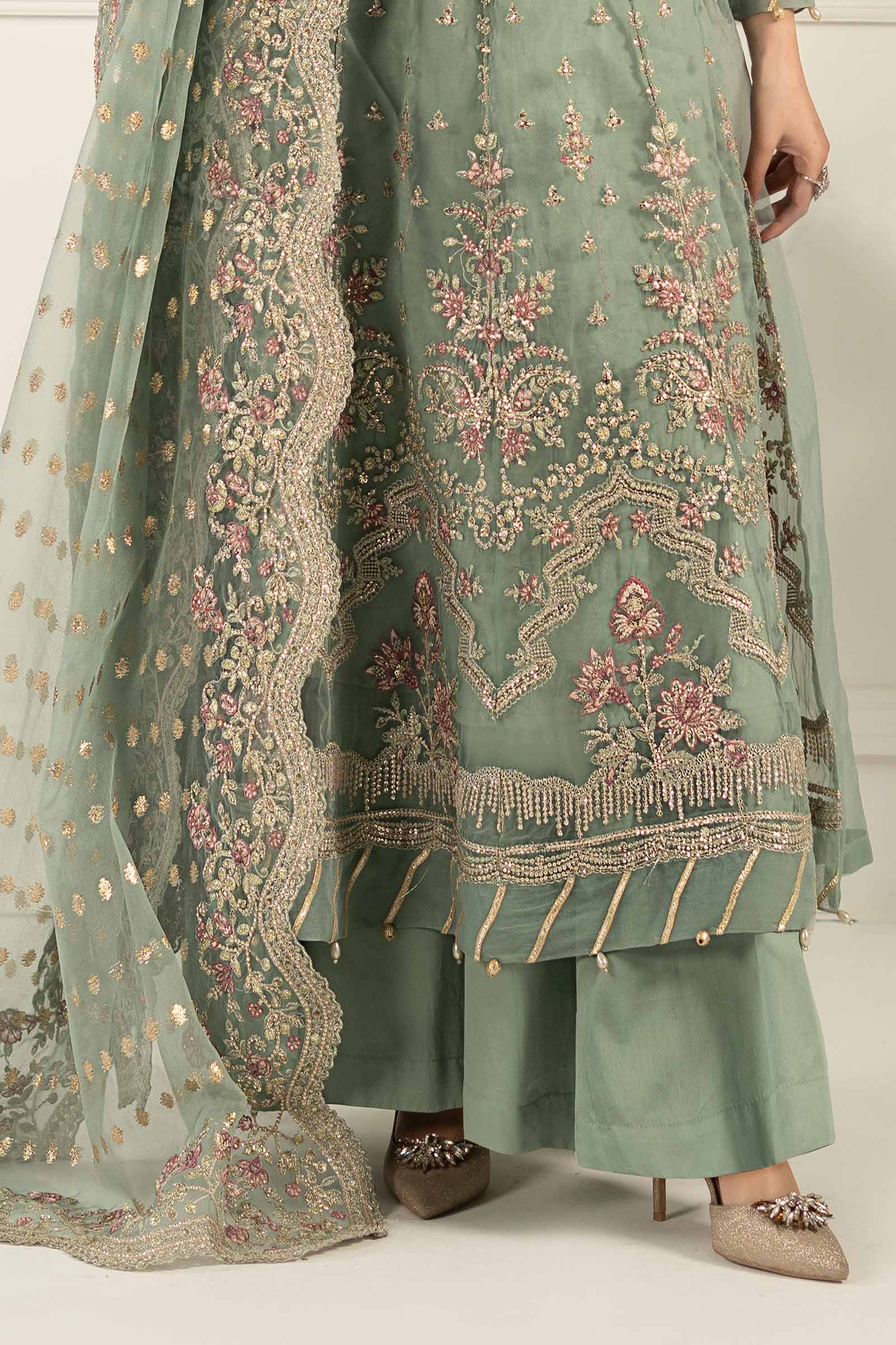 Maria B | Formal Wears | SF-EF25-40 L Aqua Blue Organza