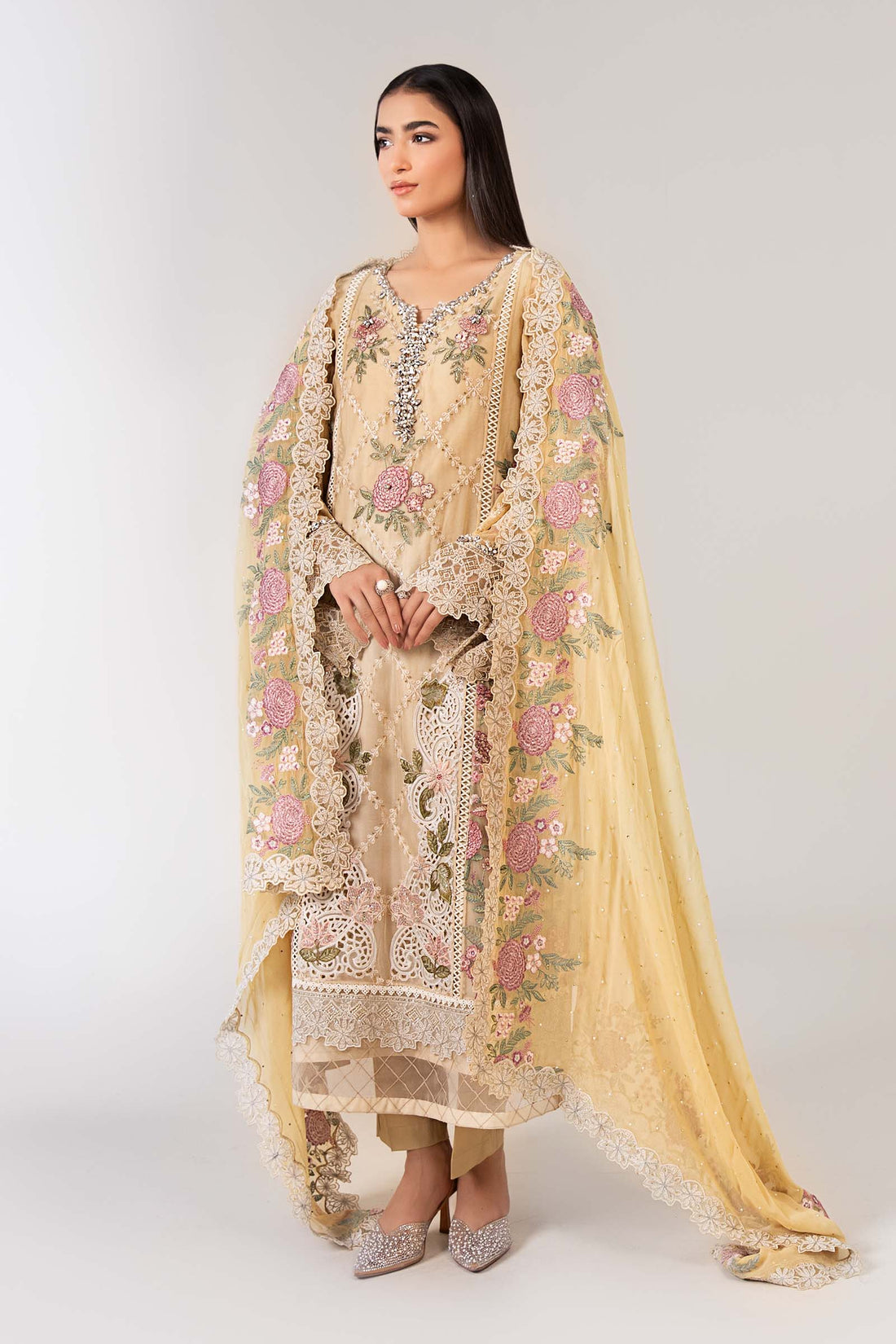 Maria B | Pre Fall 25 | Chiffon Suit 19 - Pakistani Designer Dress - by Maria B - Type : Ladies Clothes - 100% Original at Saira Sultan