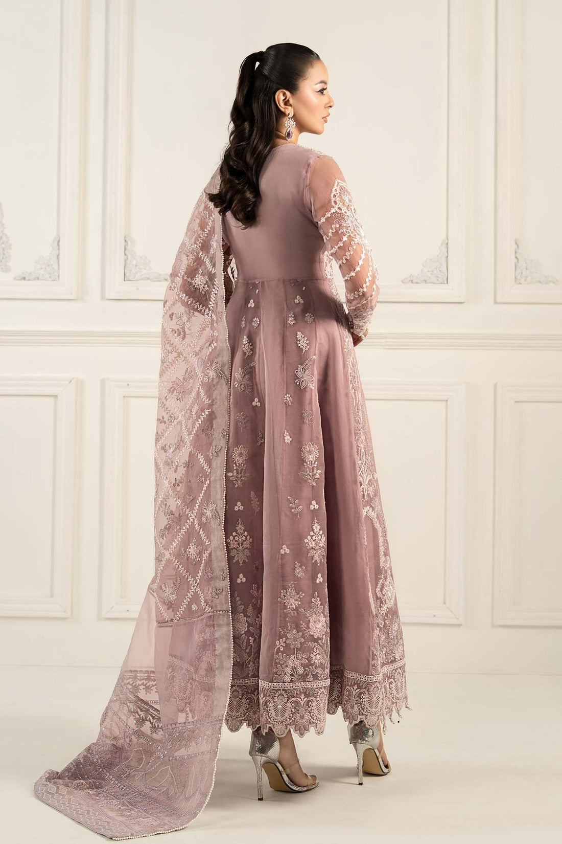 Maria B | Formal Wears | SF-EF25-44 XS Pinkish Gray Organza