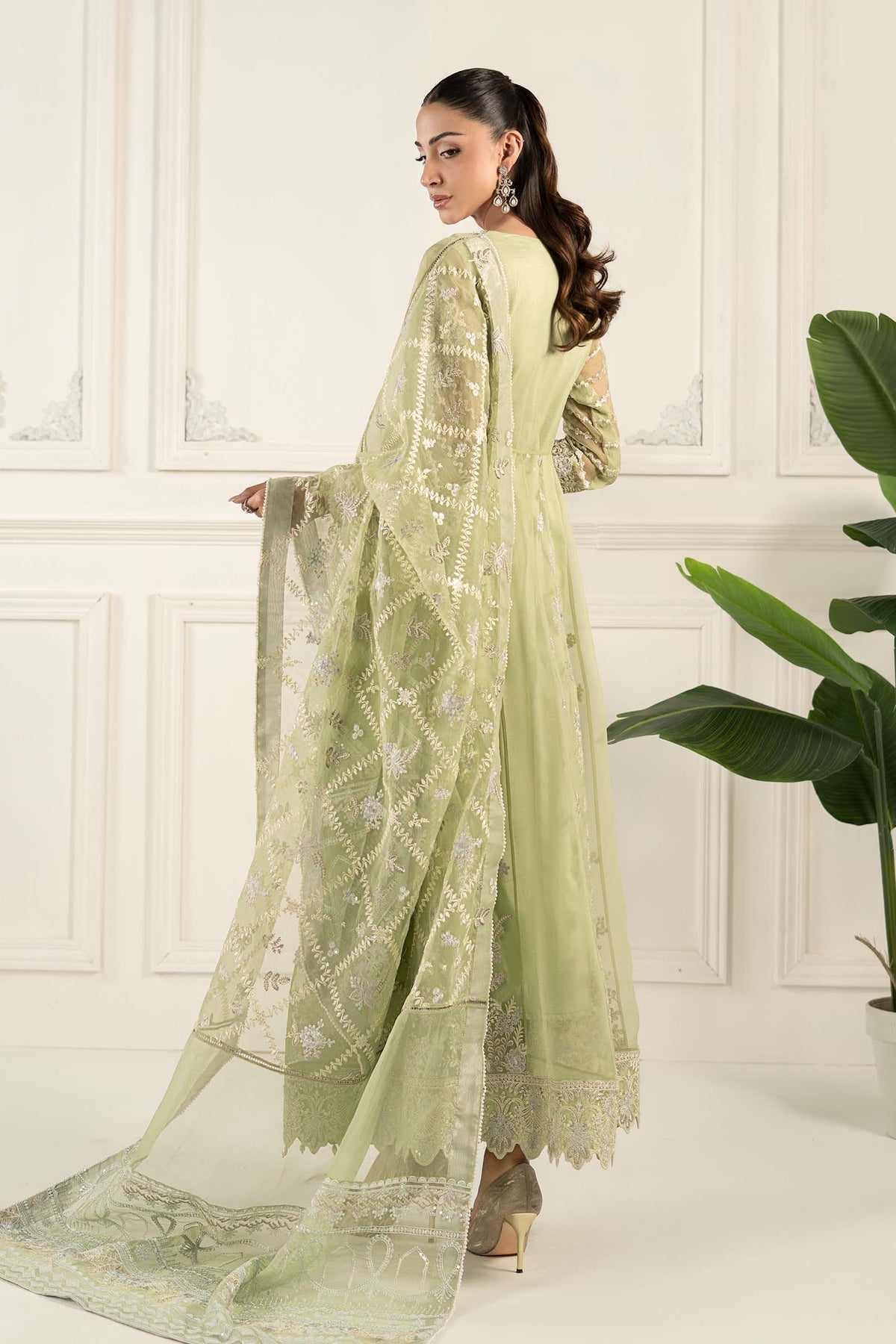 Maria B | Formal Wears | SF-EF25-44 M Mint Green Organza