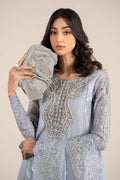 Maria B | Formal Wears | SF-EF25-51 M Ice Blue Organza