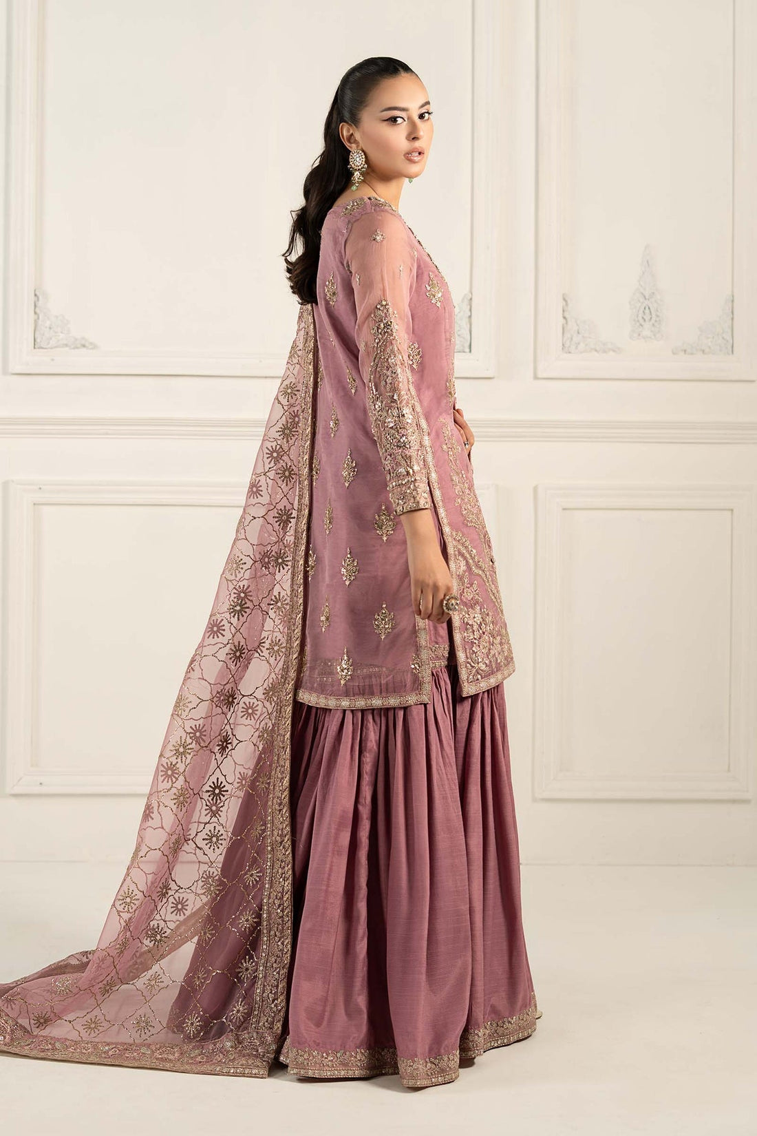 Maria B | Formal Wears | SF-EF25-53 XS Pinkish Gray Organza