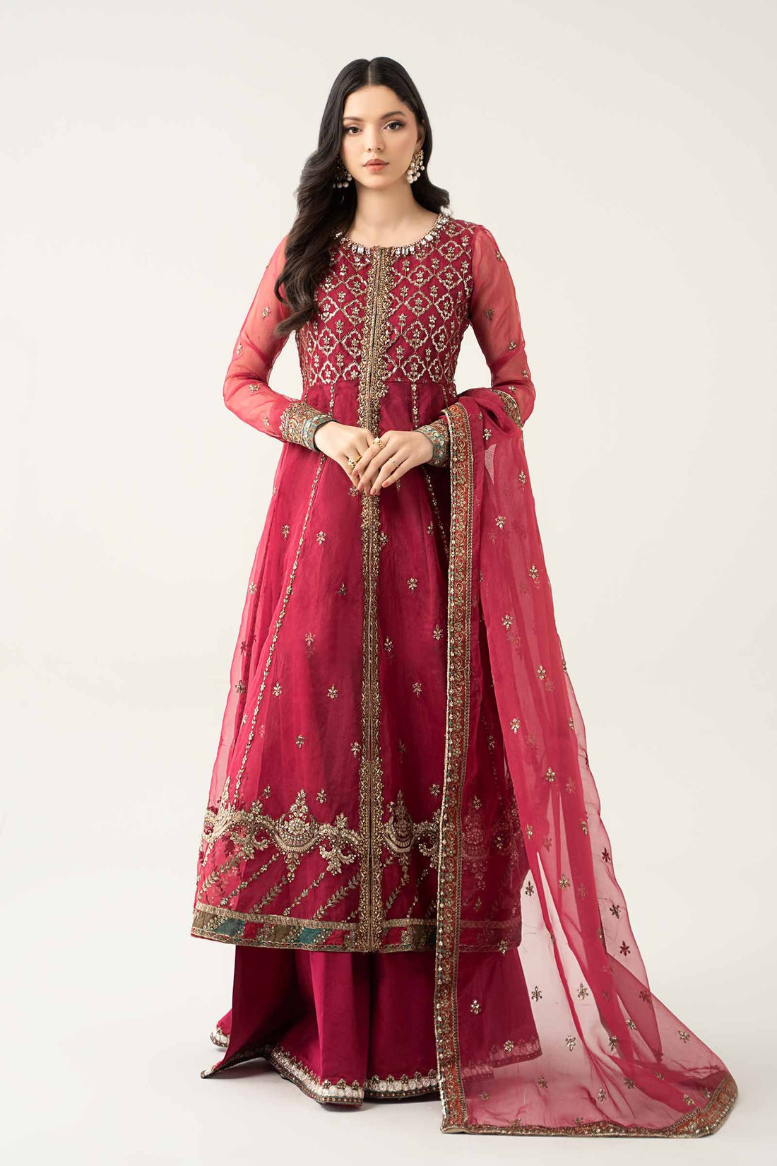 Maria B | Formal Wears | SF-EF23-16R1 XS Carmine Organza
