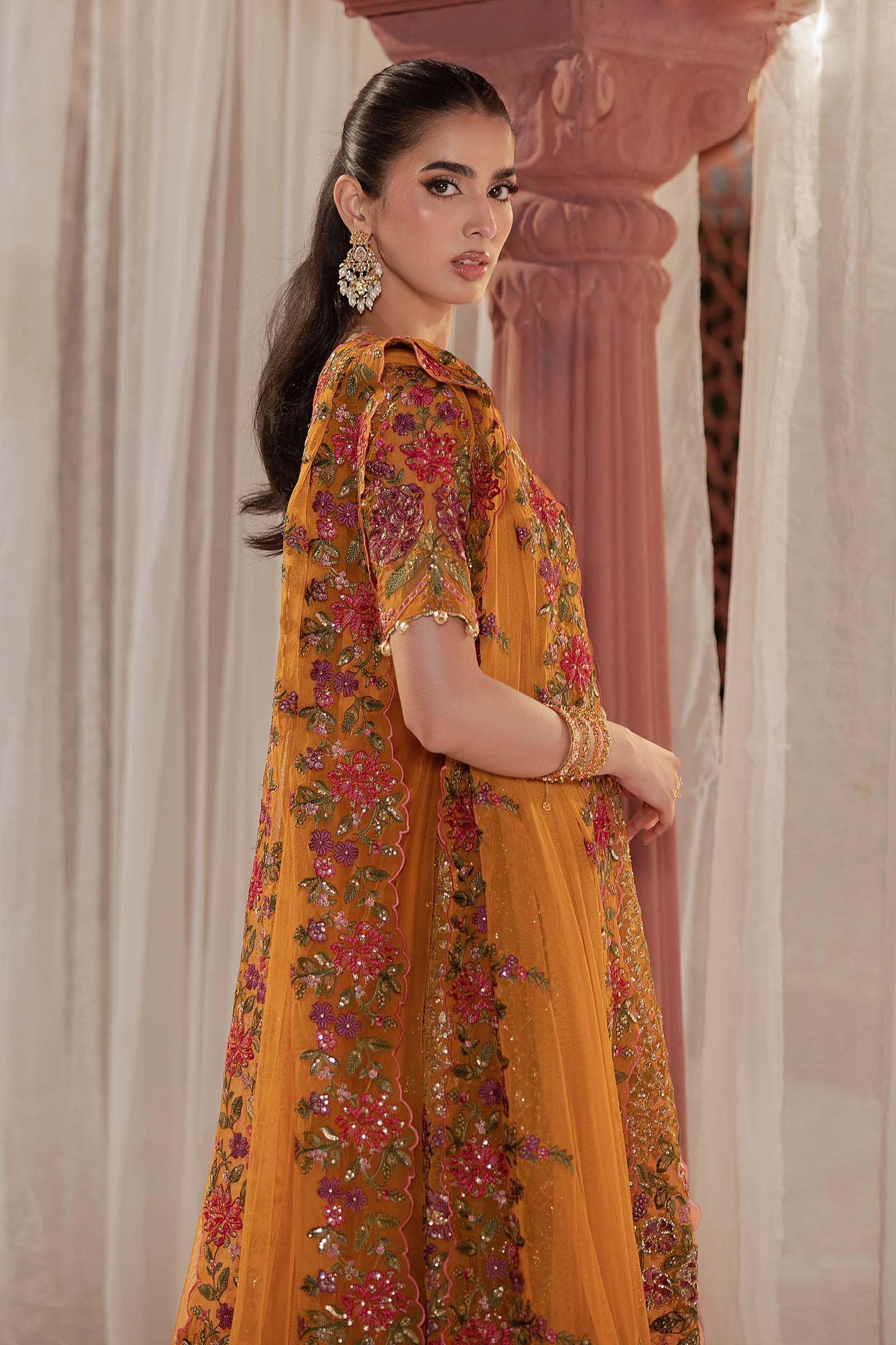 Maria B | Formal Wears | SF-EF25-42 XL Mustard Organza