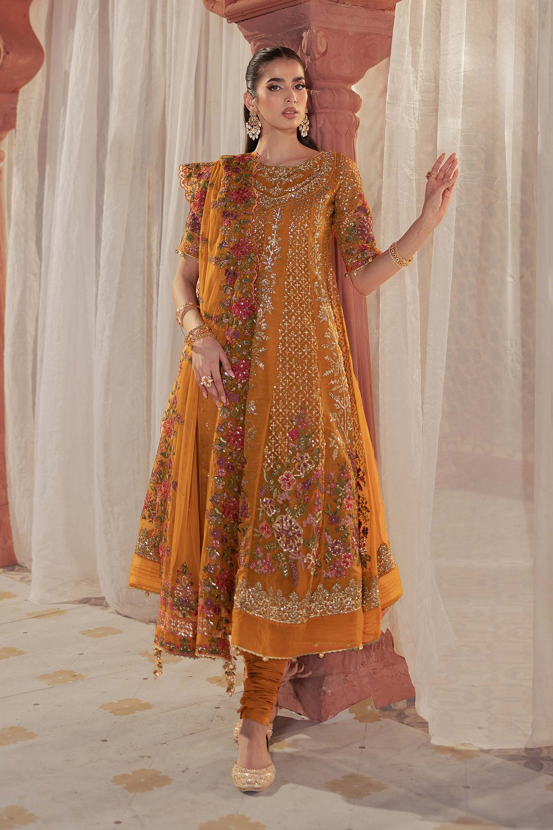 Maria B | Formal Wears | SF-EF25-42 XS Mustard Organza