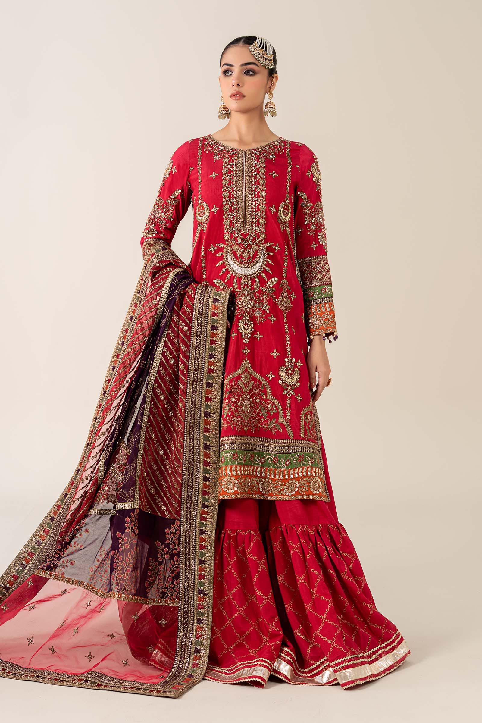 Maria B | Pre Fall 25 | Bamber Raw Silk Suit 14 - Pakistani Designer Dress - by Maria B - Type : Ladies Clothes - 100% Original at Saira Sultan