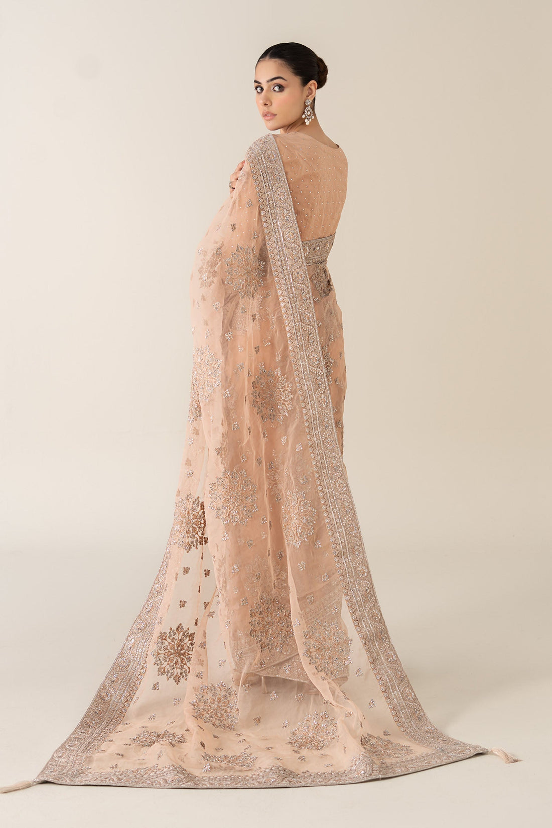 Maria B | Pre Fall 25 | Organza Saree 09 - Pakistani Designer Dress - by Maria B - Type : Ladies Clothes - 100% Original at Saira Sultan