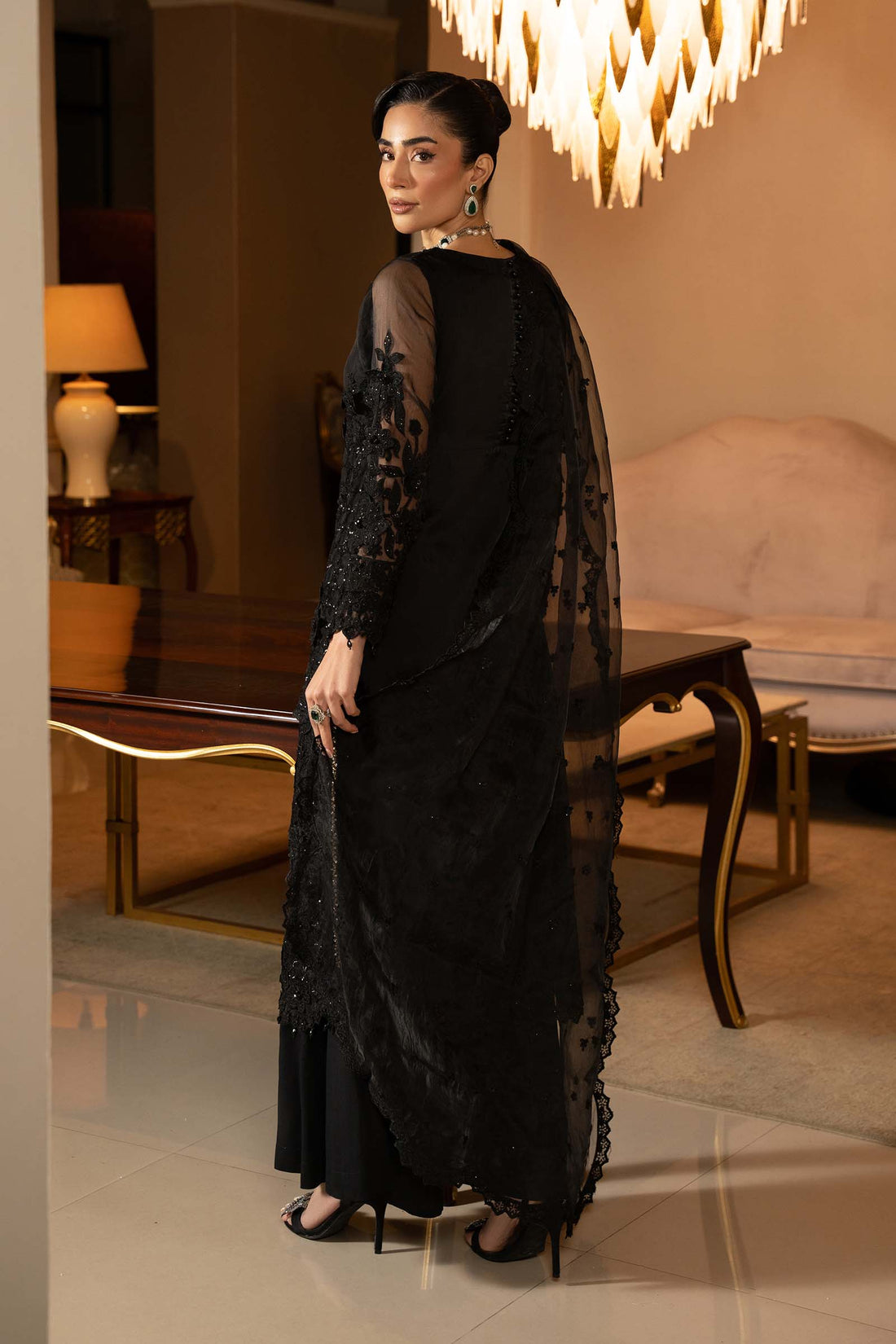 Maria B | Formal Wears | SF-EF25-04 XS Black Organza