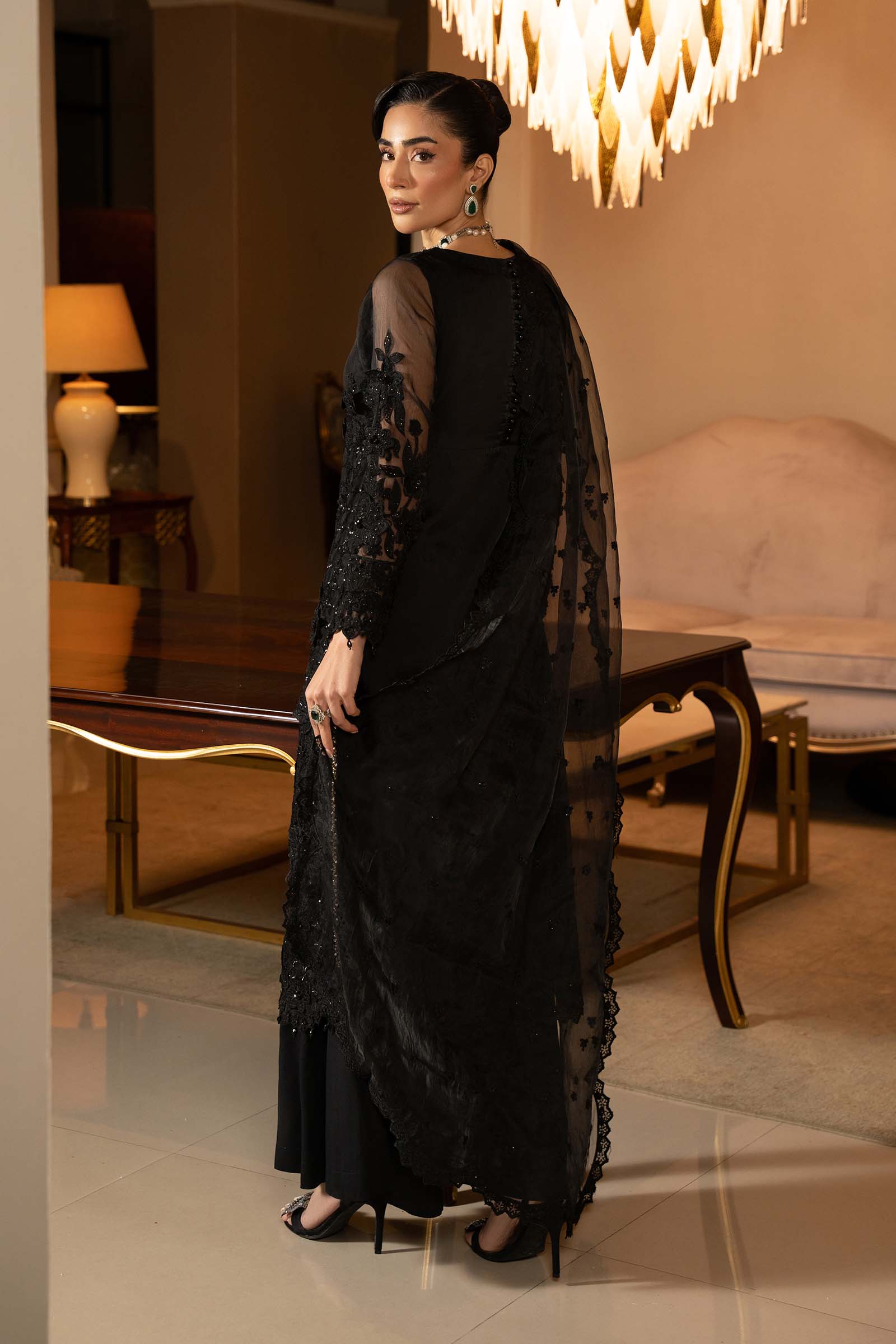 Maria B | Formal Wears | SF-EF25-04 S Black Organza