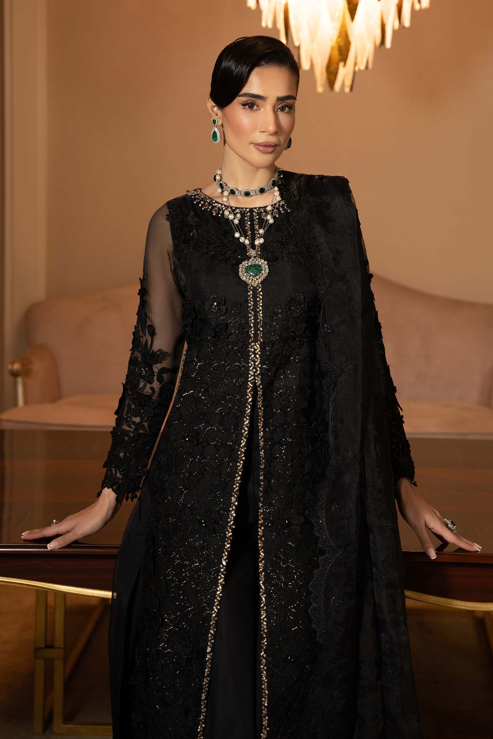 Maria B | Formal Wears | SF-EF25-04 M Black Organza