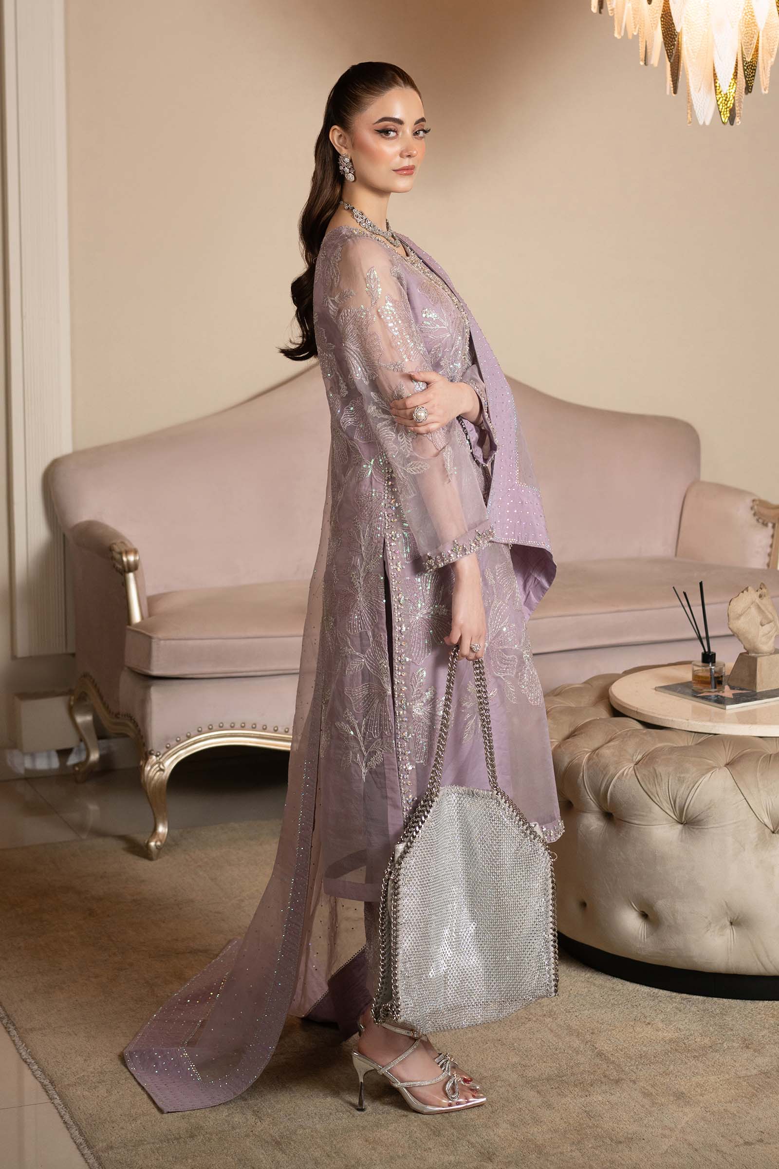 Maria B | Formal Wears | SF-EF25-15 L Lilac Organza
