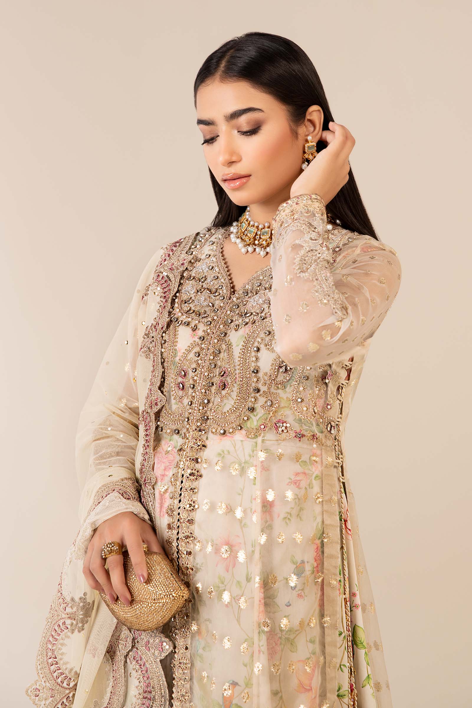 Maria B | Formal Wears | SF-EF25-37 L Off White Organza