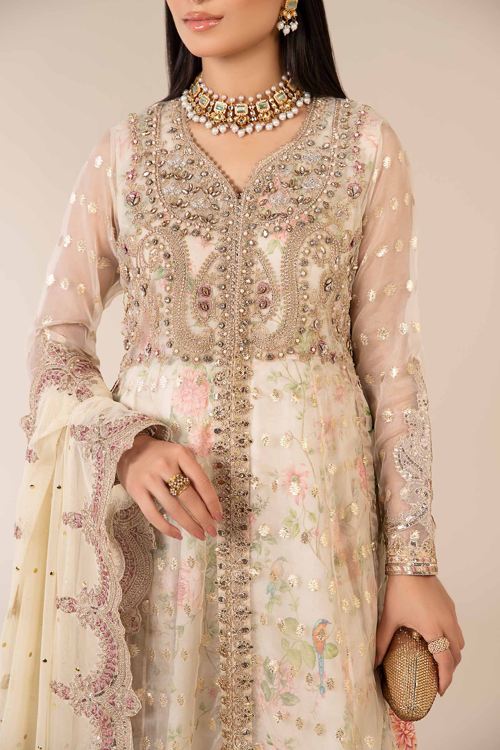Maria B | Formal Wears | SF-EF25-37 M Off White Organza