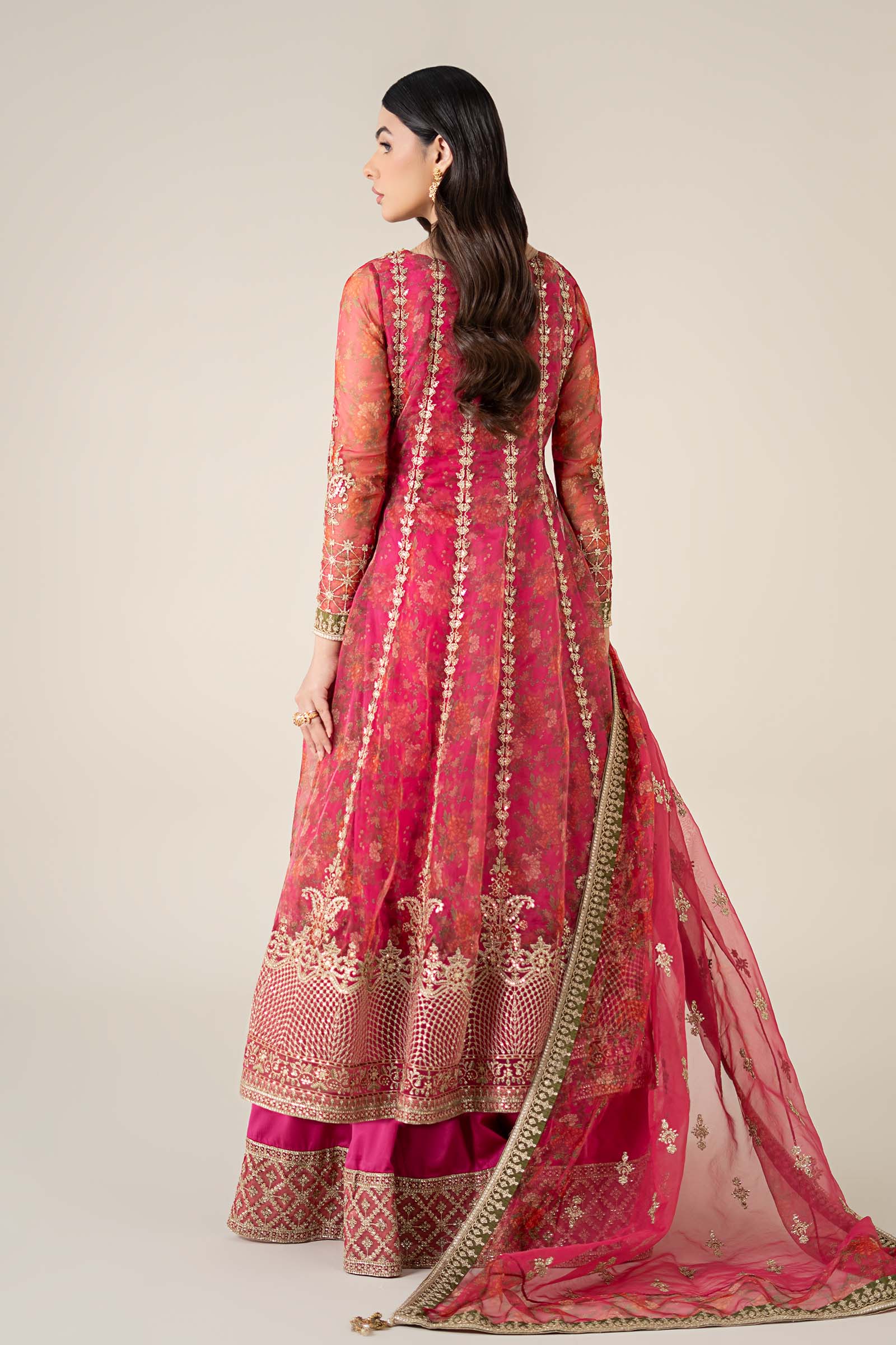 Maria B | Formal Wears | SF-EF25-03 S Orange Organza