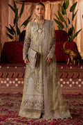 Motifz | Bridal Couture | 0016-MEERAZ EMBROIDERED ORGANZA STITCHED XS Olive Green Organza