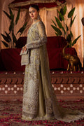 Motifz | Bridal Couture | 0016-MEERAZ EMBROIDERED ORGANZA STITCHED Custom Size Olive Green Organza
