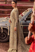 Motifz | Bridal Couture | 0017-PARINAZ EMBROIDERED ORGANZA STITCHED XL Olive Haze Organza