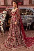 Motifz | Bridal Couture | 0019-SHANARA EMBROIDERED ORGANZA STITCHED S Red Organza