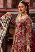 Motifz | Bridal Couture | 0019-SHANARA EMBROIDERED ORGANZA STITCHED L Red Organza