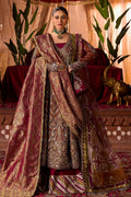Motifz | Bridal Couture | 0020-NAURATAN EMBROIDERED MESSORI STITCHED Custom Size Fuchsia Zari Net