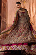 Motifz | Bridal Couture | 0020-NAURATAN EMBROIDERED MESSORI STITCHED L Fuchsia Zari Net