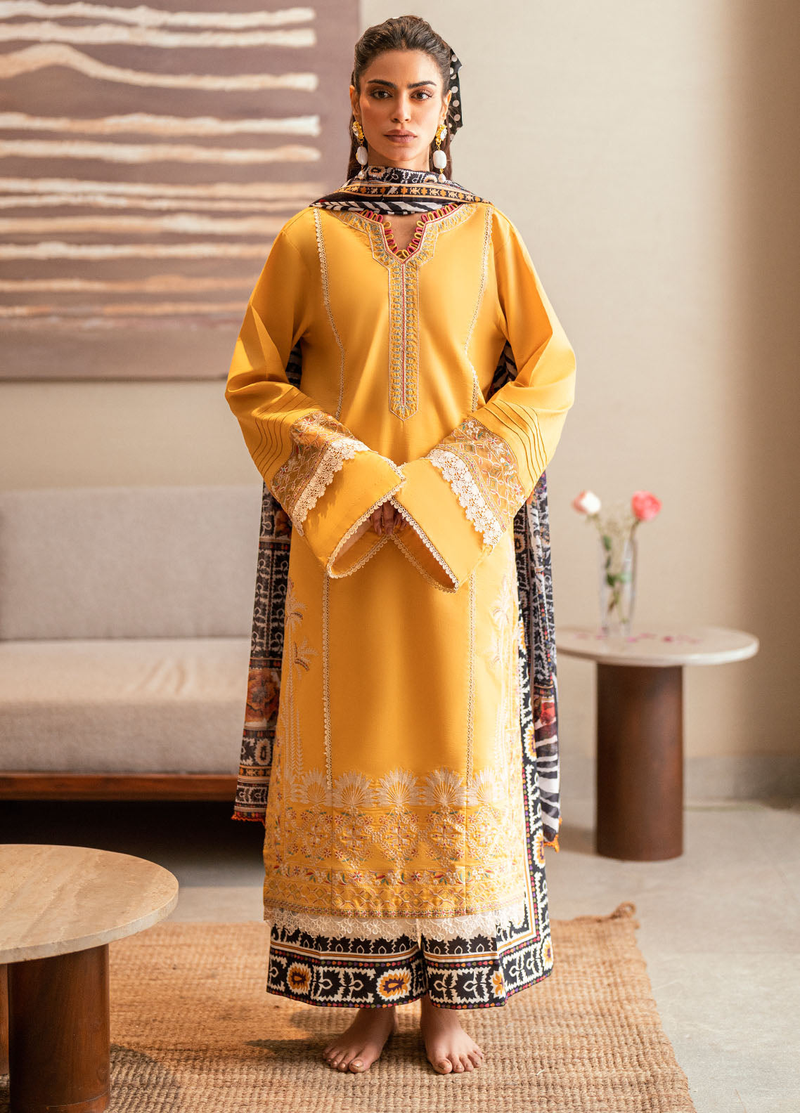 Sahane | Yaariyan Lawn Edit 25 | CT -20009 FEEHA - Yaariyan Custom Size Champagne Gold Lawn