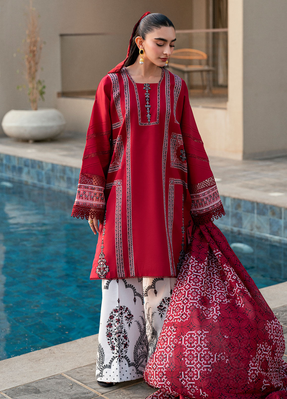 Sahane | Yaariyan Lawn Edit 25 | CT -20004 INA - Yaariyan L Haute Red Lawn