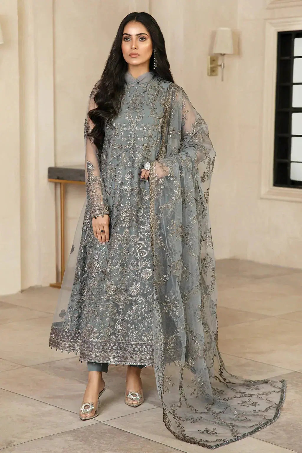 Zarif | Gulzaar Festive Chiffon 22 | Hazel - Pakistani Designer Dress - by Zarif | Type: Formal - 100% Original at Saira Sultan