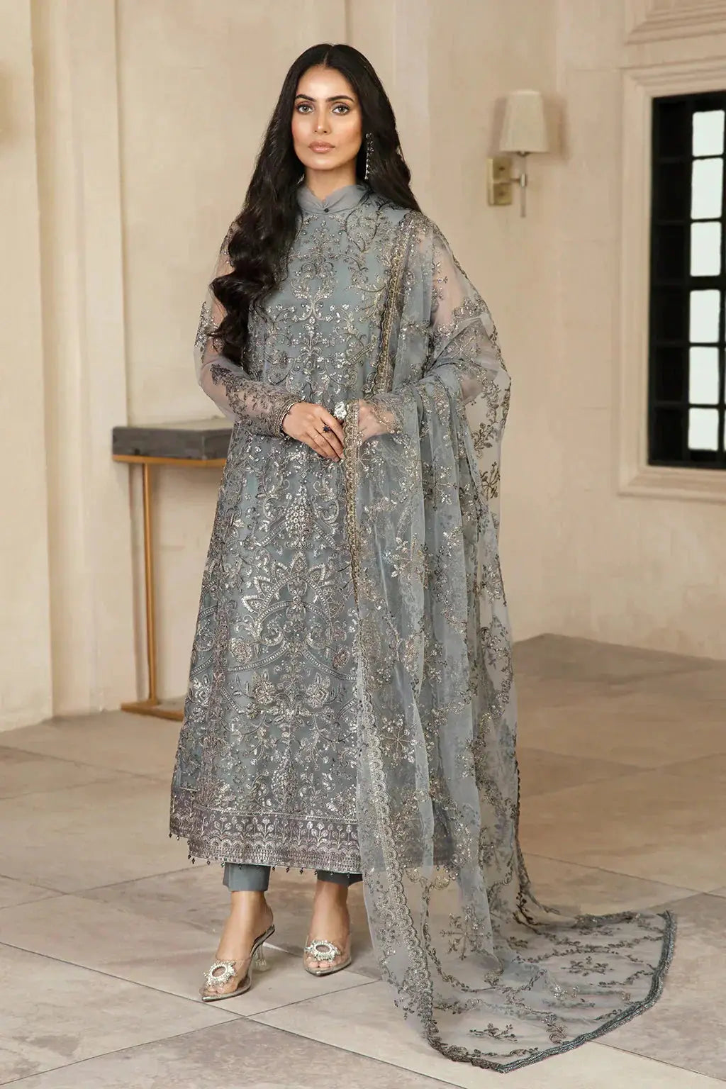 Zarif | Gulzaar Festive Chiffon 22 | Hazel - Pakistani Designer Dress - by Zarif | Type: Formal - 100% Original at Saira Sultan