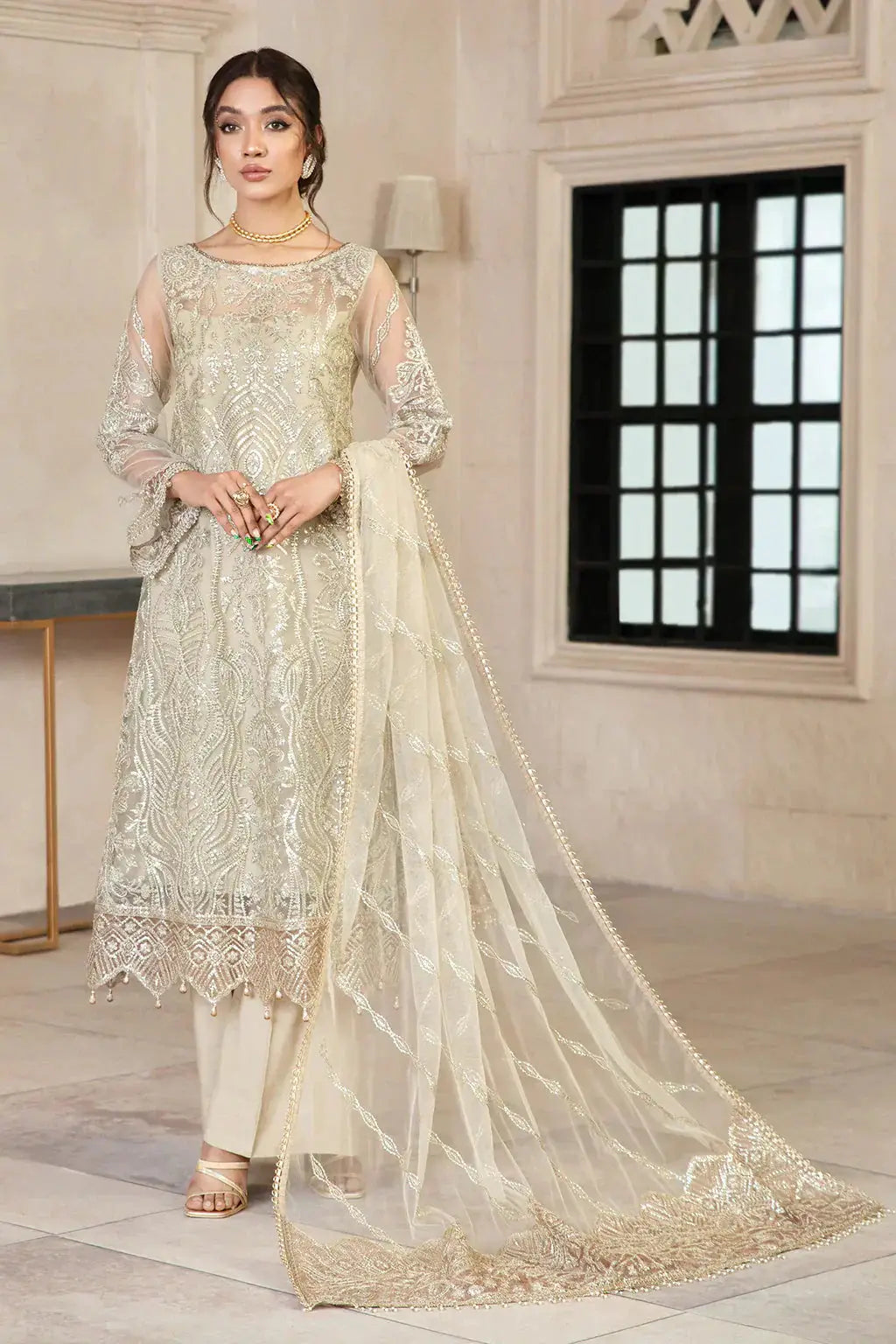 Zarif | Gulzaar Festive Chiffon 22 | Daisy - Pakistani Designer Dress - by Zarif | Type: Formal - 100% Original at Saira Sultan