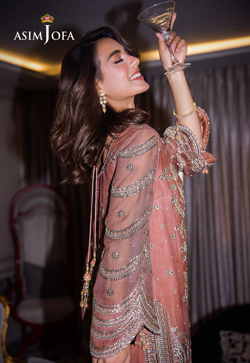 Asim Jofa | Festive Collection 25 | AJFF-08 L Peach Chiffon
