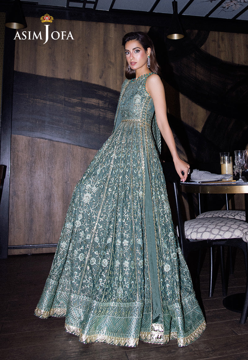 Asim Jofa | Festive Collection 25 | AJFF-06 XS Dusty Blue Net