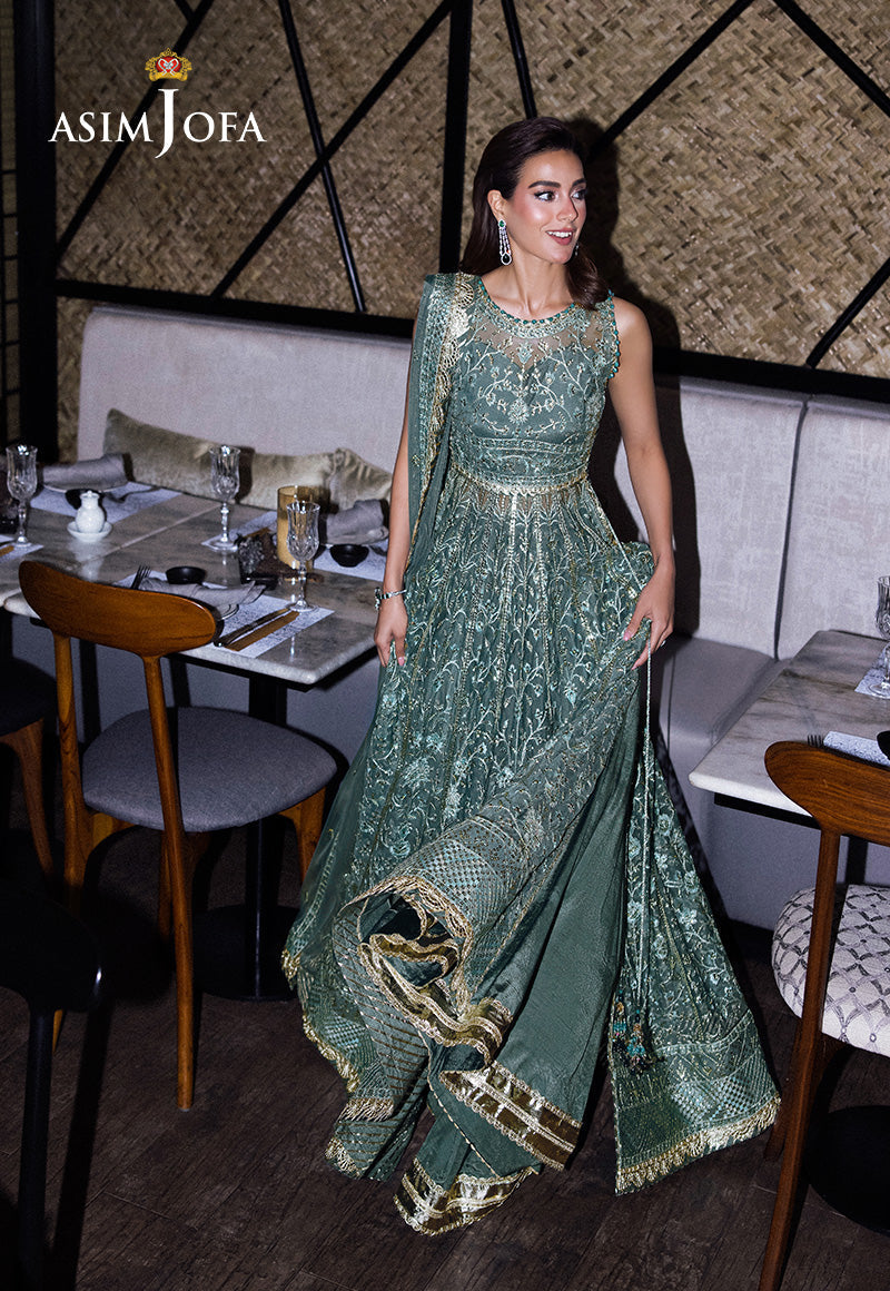 Asim Jofa | Festive Collection 25 | AJFF-06 XL Dusty Blue Net
