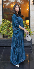 Erum Khan | Velvet Wisper | Dusky Horizon S Teal Blue Silk