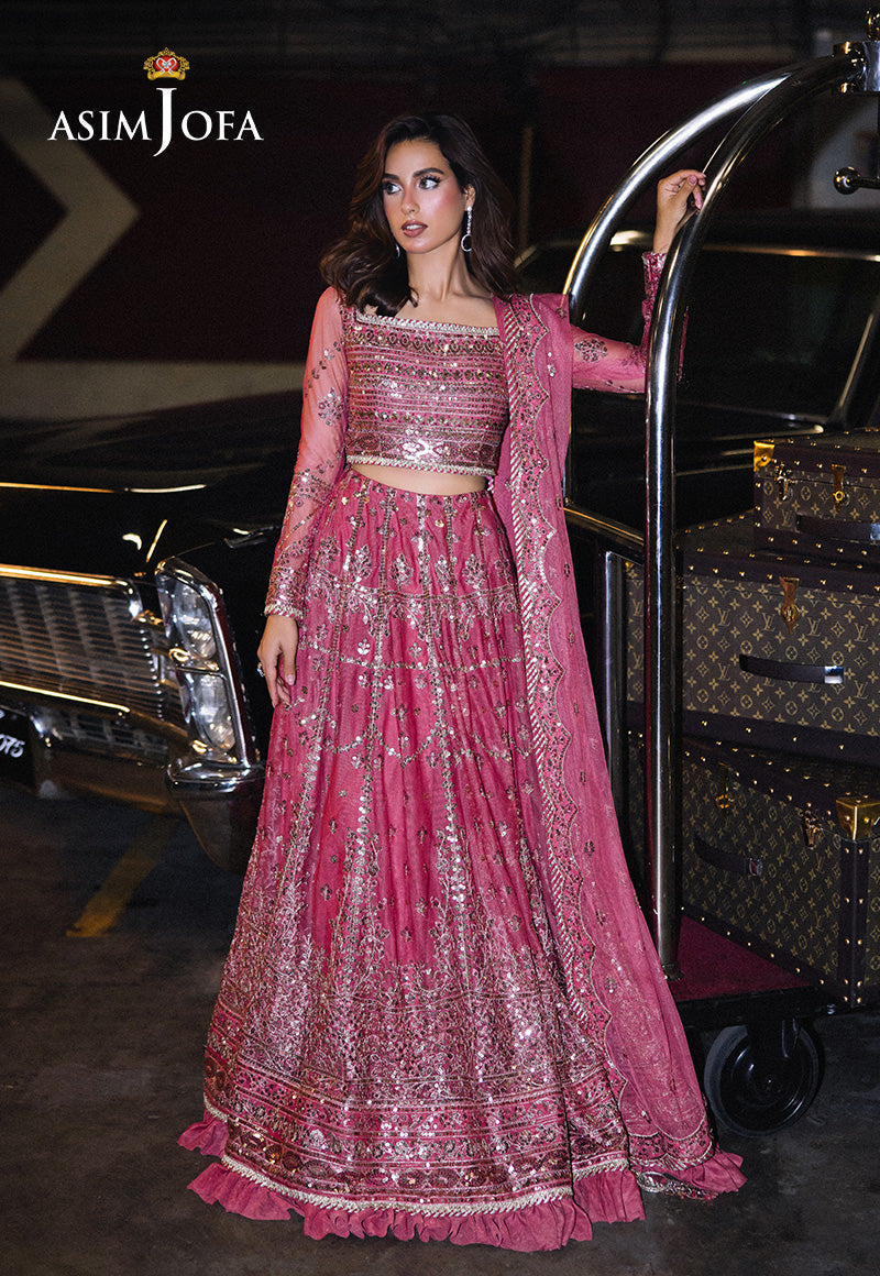 Asim Jofa | Festive Collection 25 | AJFF-03 L Candy Pink Net