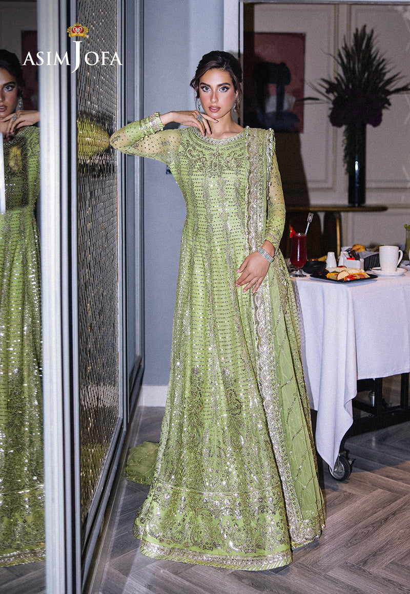 Asim Jofa | Festive Collection 25 | AJFF-04 Custom Size Mint Green Net