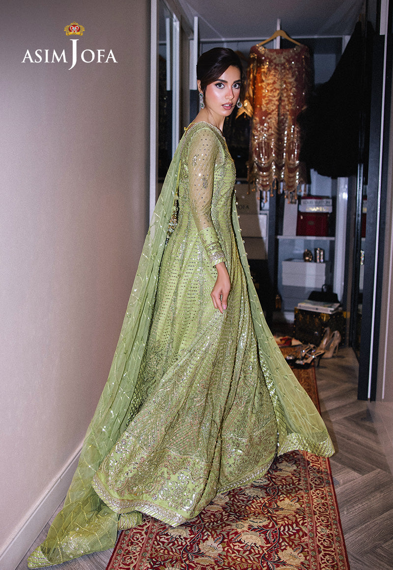 Asim Jofa | Festive Collection 25 | AJFF-04 XS Mint Green Net