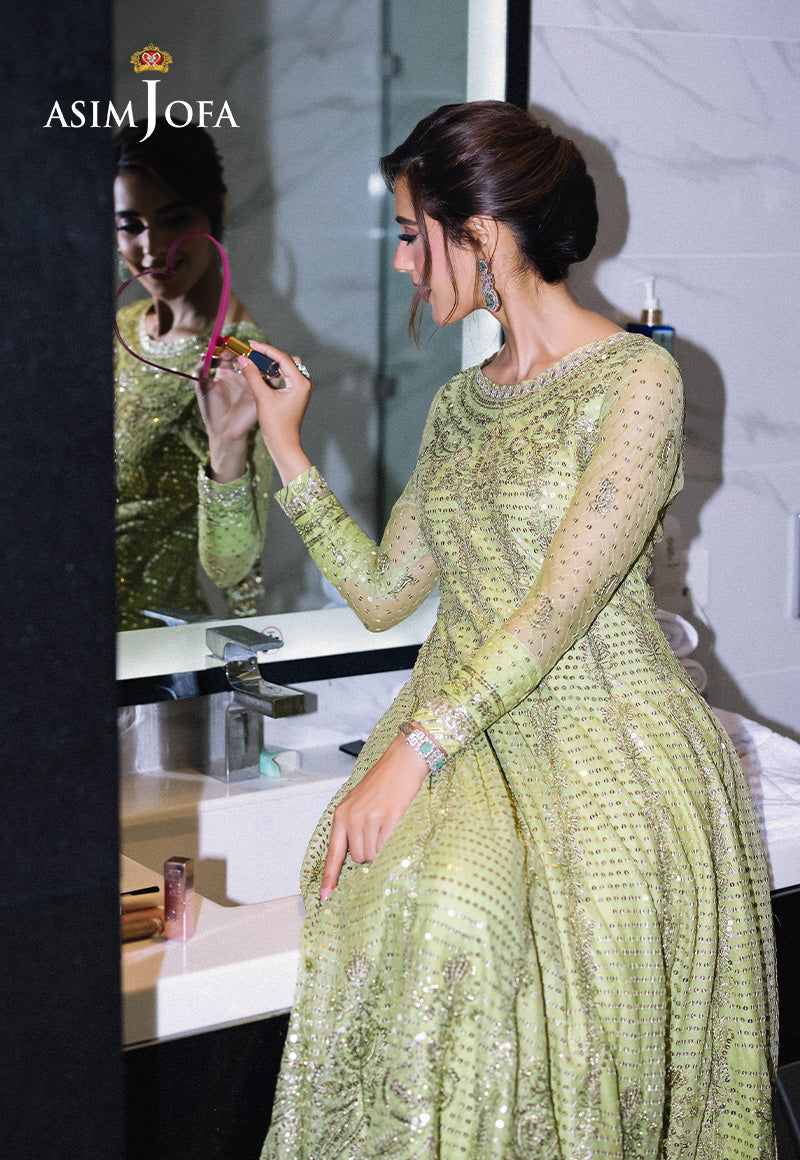 Asim Jofa | Festive Collection 25 | AJFF-04 M Mint Green Net