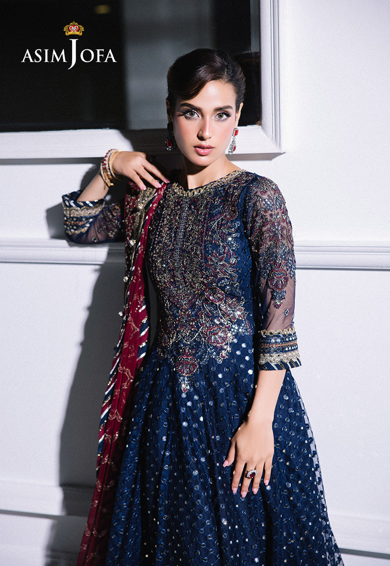 Asim Jofa | Festive Collection 25 | AJFF-05 L Navy Blue Net