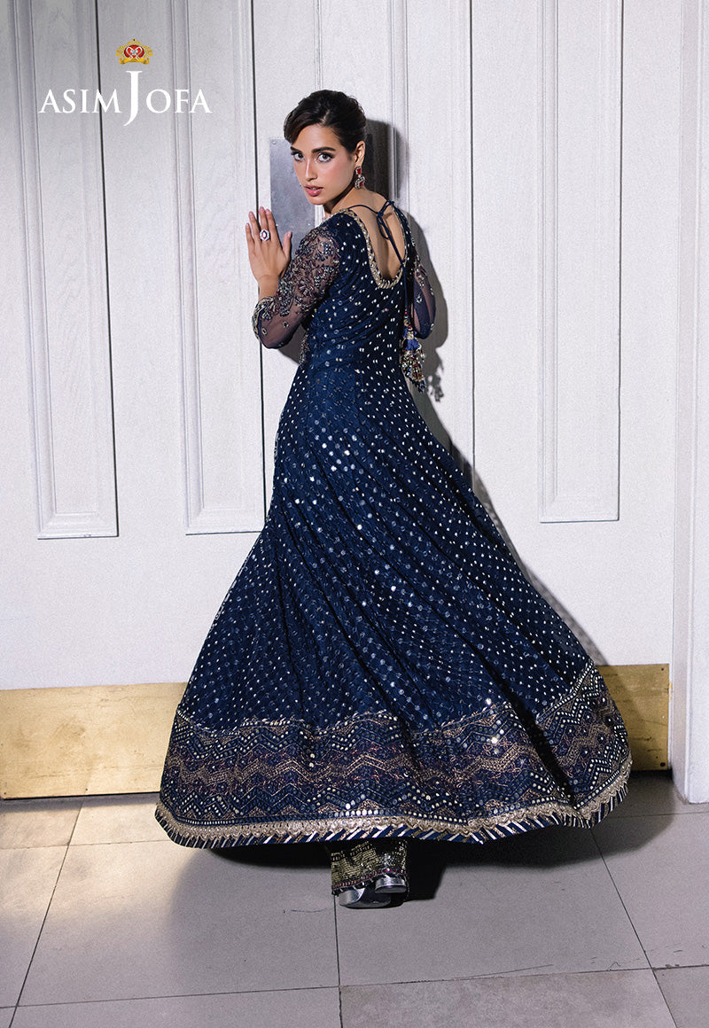 Asim Jofa | Festive Collection 25 | AJFF-05 M Navy Blue Net
