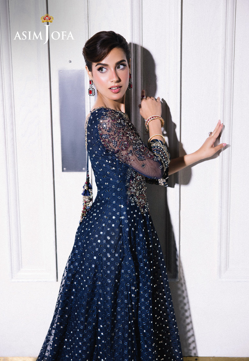 Asim Jofa | Festive Collection 25 | AJFF-05 XL Navy Blue Net