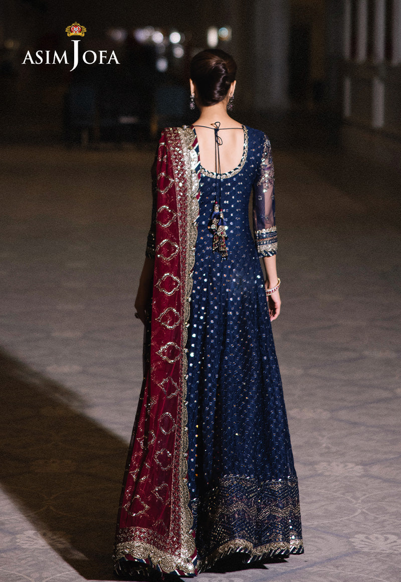 Asim Jofa | Festive Collection 25 | AJFF-05 XS Navy Blue Net