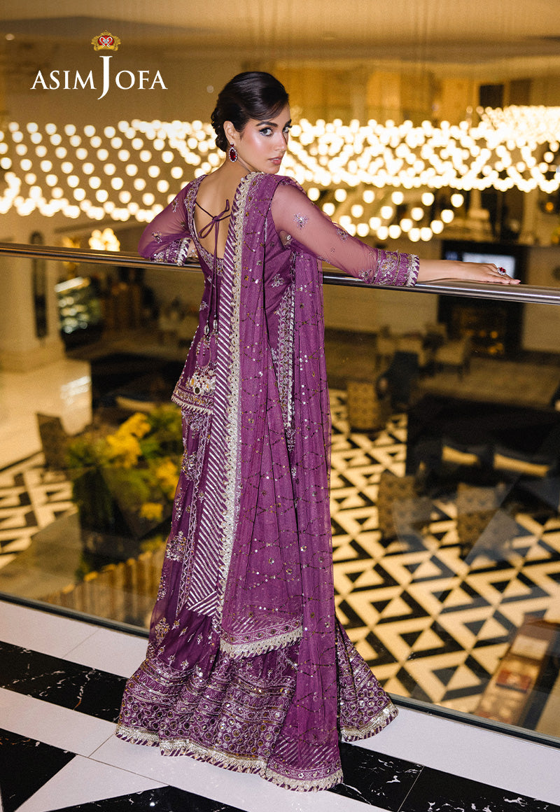 Asim Jofa | Festive Collection 25 | AJFF-01 XS Pinkish Purple Net