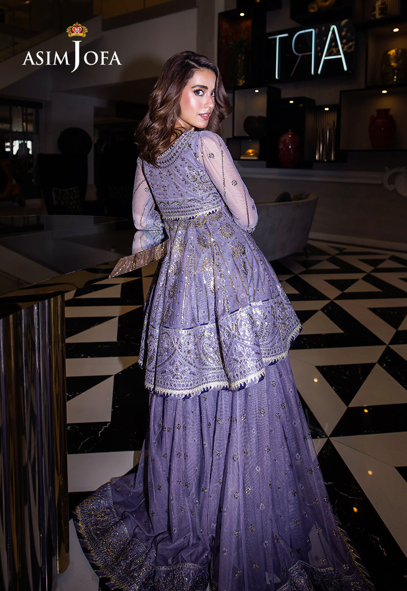 Asim Jofa | Festive Collection 25 | AJFF-02 XS Lilac Gray Net